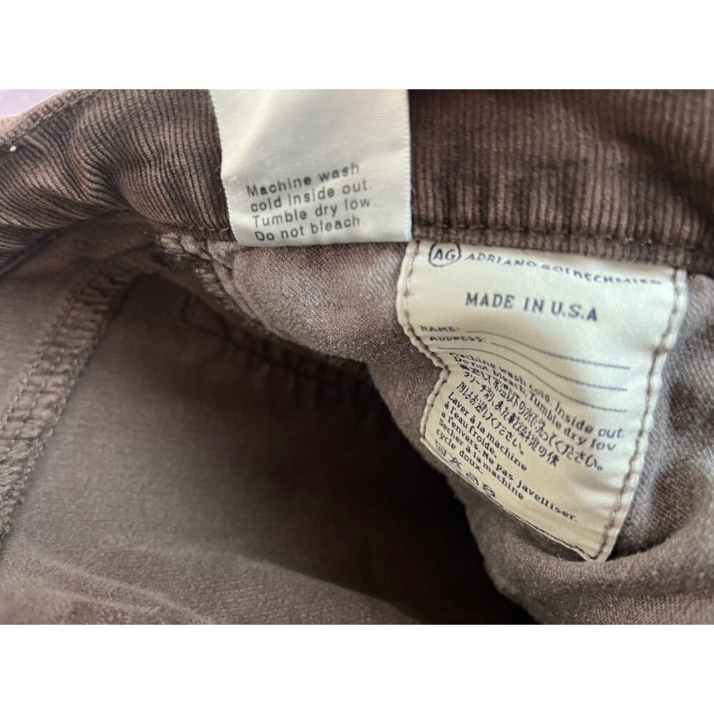 ADRIANO GOLDSCHMIED CORDUROY Pants 32R COFFEE BEAN THE BALLAD SLIM BOOT Mod Boho - Picture 15 of 15